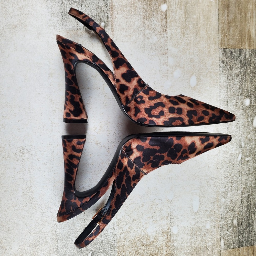 Steve Madden Blare Womens Pumps Sz 7.5 M Black Brown Leopard Print Block Heel - Picture 6 of 10